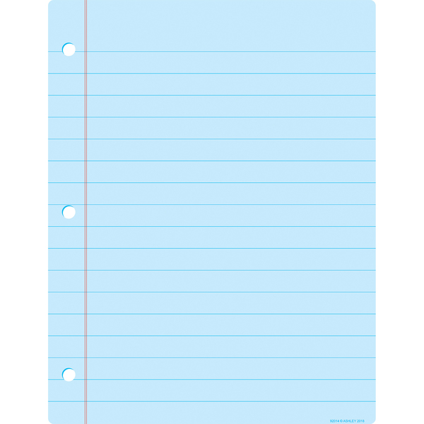 Ashley Productions Smart Poly Big Light Blue Notebook Paper Chart, 17in x 22in 92014